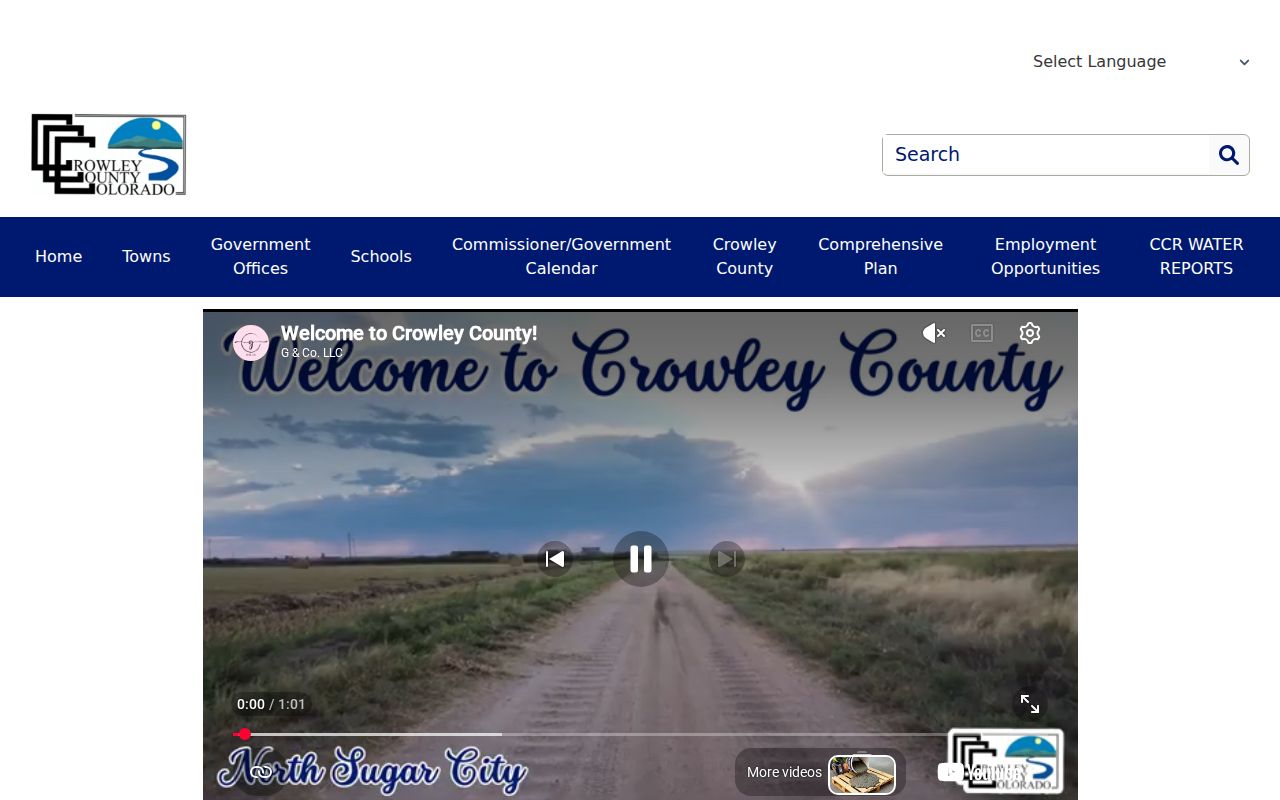 Crowley County official government navigation for arrest warrant agency context